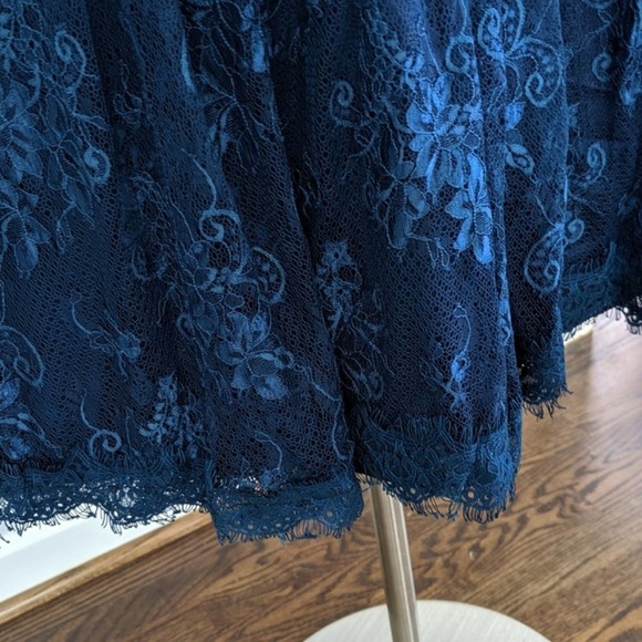 Custom Dark Dark Teal Eyelet Lace Dress NEW Medium - Picture 8 of 10